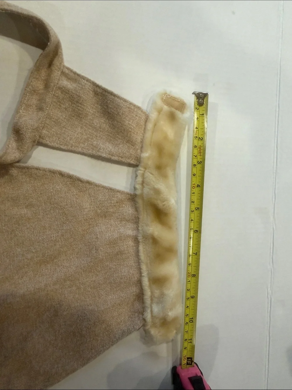 Beige Faux Fur Trim doggy wrap